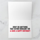 可愛おもしろいい老婦人誕生日グリーティングカード カード (内部)