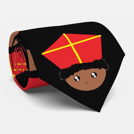 可愛おもしろいい聖ニコラス・マイター・ズワルテ・ピート・キッズアート ネクタイ (ロール)