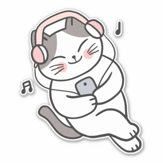 可愛おもしろいい聞猫歌 シール (正面)