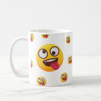 「可愛おもしろいい舌を出す絵文字デザイン」 コーヒーマグカップ
