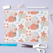 可愛おもしろいい航海の動物。タラバガニ 薄葉紙 (クラフト)