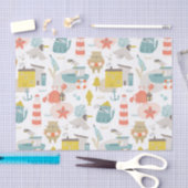 可愛おもしろいい航海の動物。海の子供のパターン 薄葉紙 (クラフト)