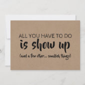 可愛おもしろいい花嫁/メイド・オブ・オーナー(花嫁付き添い人)案 招待状 (正面)