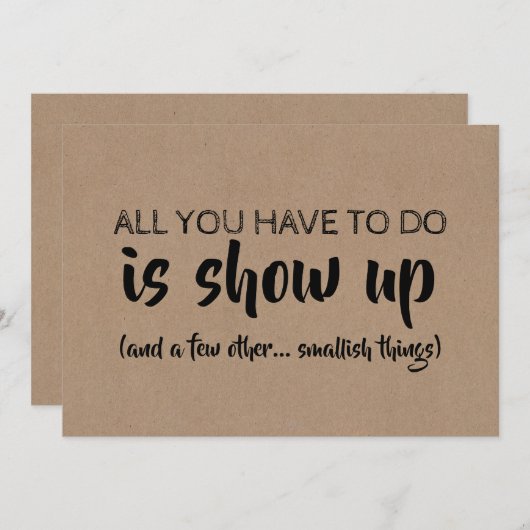 可愛おもしろいい花嫁/メイド・オブ・オーナー(花嫁付き添い人)案 招待状 (正面/裏面)