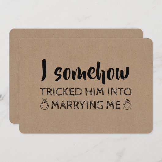 可愛おもしろいい花嫁/メイド・オブ・オーナー(花嫁付き添い人)案 招待状 (正面/裏面)