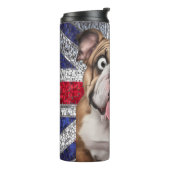 可愛おもしろいい英語のブルドッグ タンブラー (回転左)