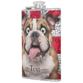 可愛おもしろいい英語のブルドッグ フラスク (左)