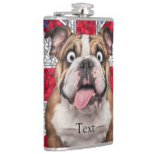 可愛おもしろいい英語のブルドッグ フラスク (右)