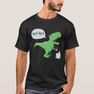 可愛おもしろいい茶レックスティラノサウルスディノ飲み茶 Tシャツ