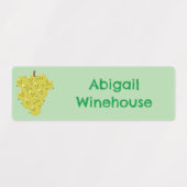 可愛おもしろいい葡萄の漫画パーソナライズされた ラベル (デザイン1)