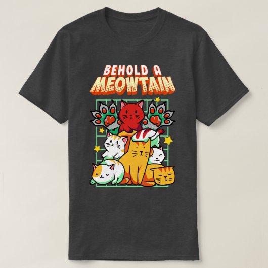 可愛おもしろいい見る山ねこ山子猫 Tシャツ (デザイン正面)