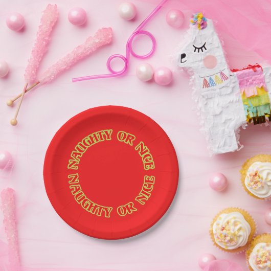 可愛おもしろいい赤い緑のクリスマスいけなまたはニース ペーパープレート (パーティー)