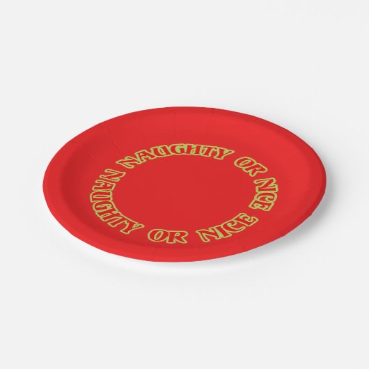 可愛おもしろいい赤い緑のクリスマスいけなまたはニース ペーパープレート (アングル)