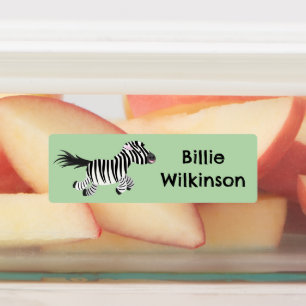 可愛おもしろいい走ゼブラの漫画パーソナライズされた ラベル
