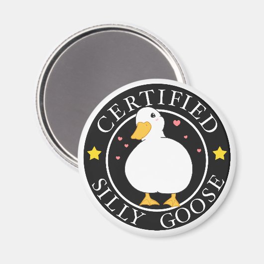 可愛おもしろいい間抜けグースボタンピン マグネット (正面/裏面)