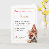 可愛おもしろいい陽気なクリスマス カード (黄色い花)