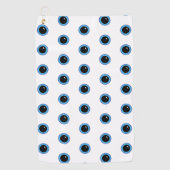 可愛おもしろいい青い目 ゴルフタオル (正面)