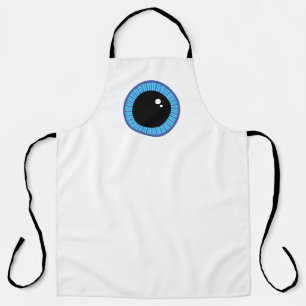 可愛おもしろいい青い眼球 エプロン