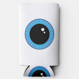 可愛おもしろいい青い眼球 スリム缶クーラー