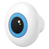 可愛おもしろいい青い眼球 セラミックノブ (右)