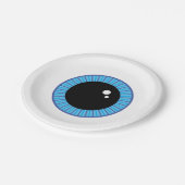 可愛おもしろいい青い眼球 ペーパープレート (アングル)
