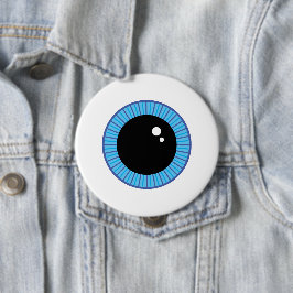 可愛おもしろいい青い眼球 缶バッジ