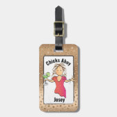 可愛おもしろいい魅力的な彼女のチックアホイアドレス ラゲッジタグ (正面縦)