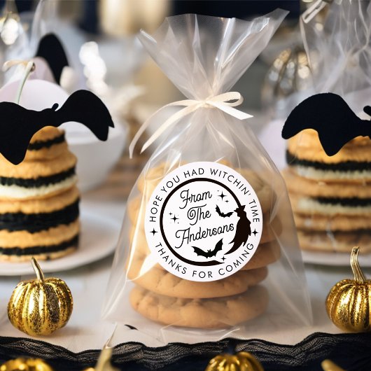 可愛おもしろいい魔女ハロウィーンありがとう ラウンドシール