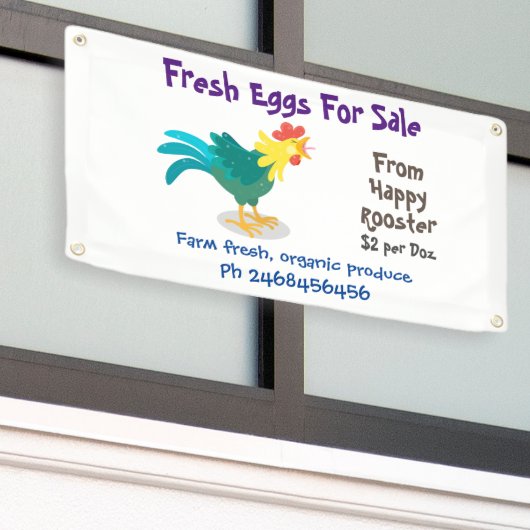 可愛おもしろいい鶏ガラ販売看板 横断幕 (ビルの外側)