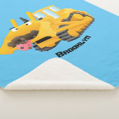 可愛おもしろいい黄色のブルドーザーのキャラクター シェルパブランケット (3/4)