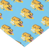 可愛おもしろいい黄色のブルドーザーのキャラクター ショートテーブルランナー (コーナー)