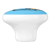 可愛おもしろいい黄色のブルドーザーのキャラクター セラミックノブ (側面)