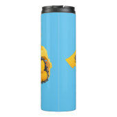 可愛おもしろいい黄色のブルドーザーのキャラクター タンブラー (裏面)