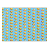 可愛おもしろいい黄色のブルドーザーのキャラクター テーブルクロス (正面(横))