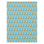 可愛おもしろいい黄色のブルドーザーのキャラクター テーブルクロス (正面)