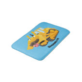 可愛おもしろいい黄色のブルドーザーのキャラクター バスマット (アングル)