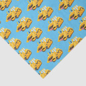 可愛おもしろいい黄色のブルドーザーのキャラクター 薄葉紙 (詳細)