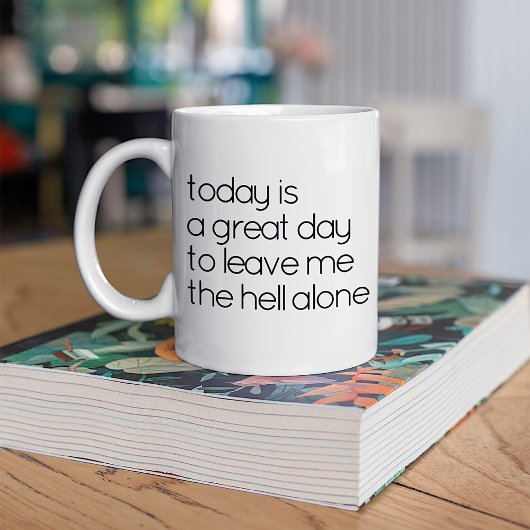 可愛おもしろいい黒今日は日素晴らし文字 コーヒーマグカップ