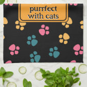 可愛おもしろいい黒猫の足 キッチンタオル (折り畳み)