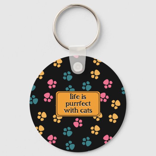 可愛おもしろいい黒猫の足 キーホルダー (正面)