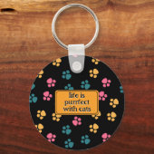 可愛おもしろいい黒猫の足 キーホルダー (正面)