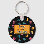 可愛おもしろいい黒猫の足 キーホルダー (裏面)