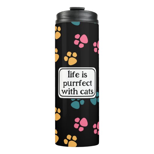 可愛おもしろいい黒猫の足 タンブラー (正面)