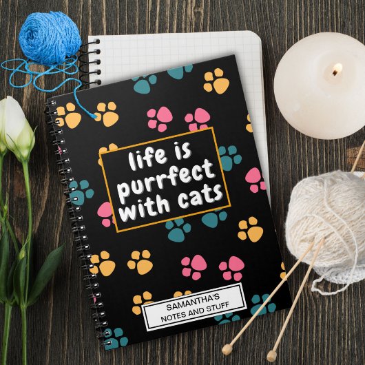 可愛おもしろいい黒猫の足 ノートブック