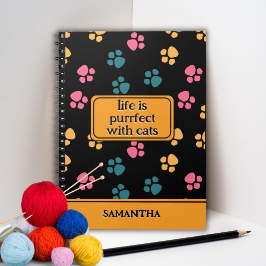 可愛おもしろいい黒猫の足 ノートブック