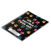 可愛おもしろいい黒猫の足 ノートブック (左側)