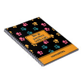 可愛おもしろいい黒猫の足 ノートブック (右側)