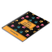 可愛おもしろいい黒猫の足 ノートブック (左側)