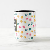 可愛おもしろいい黒猫の足 マグカップ (中央)