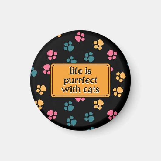 可愛おもしろいい黒猫の足 マグネット (正面)